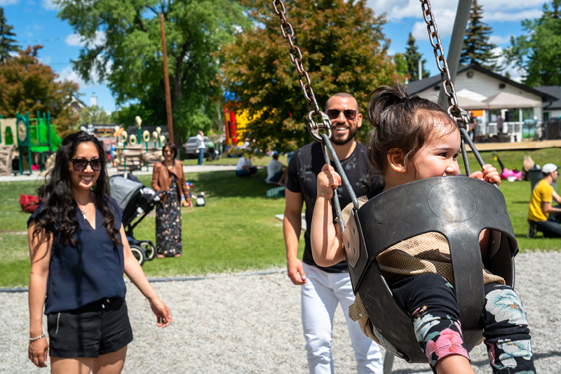 Family at playground