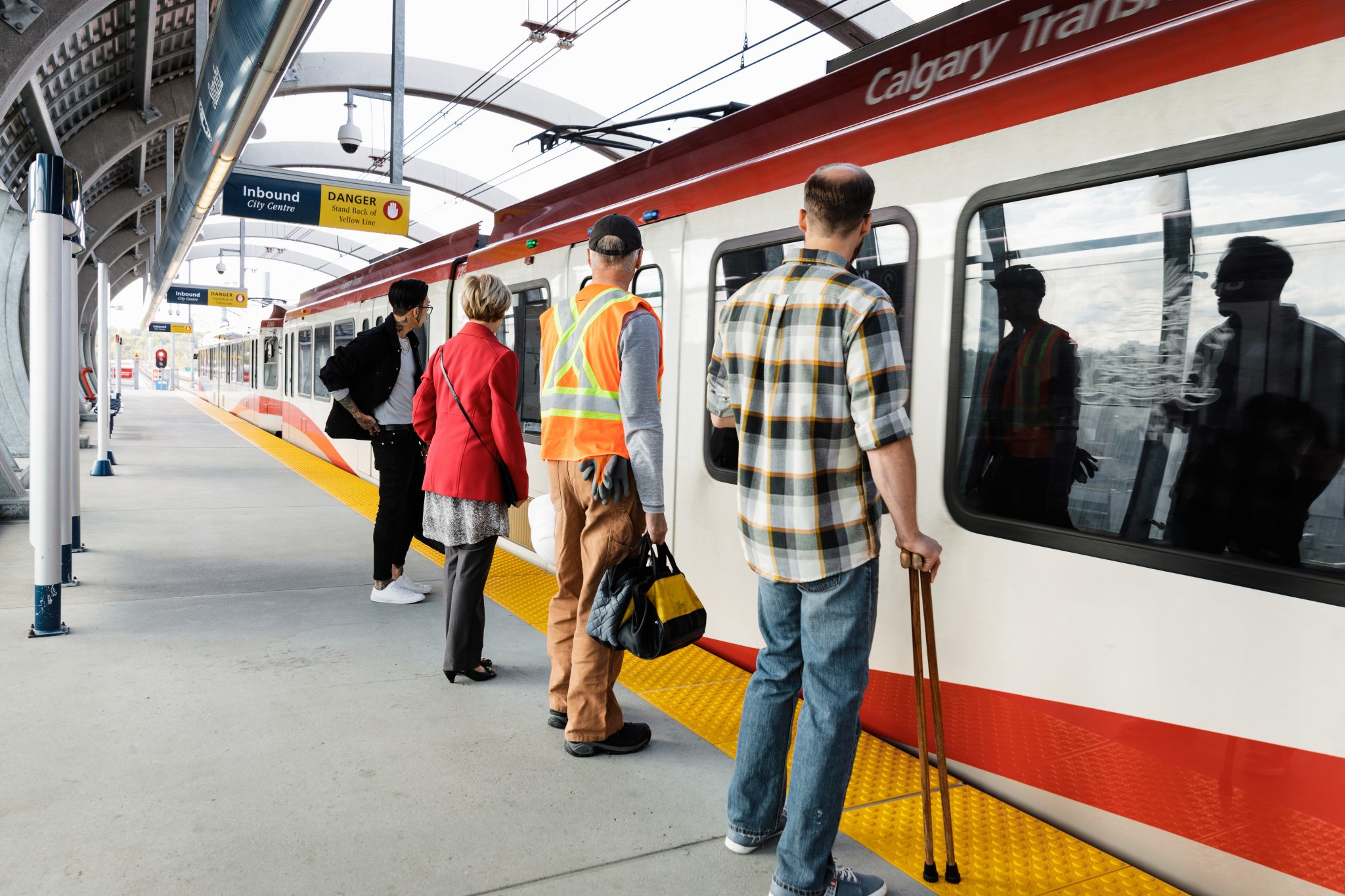 Riders waiting for a CTrain